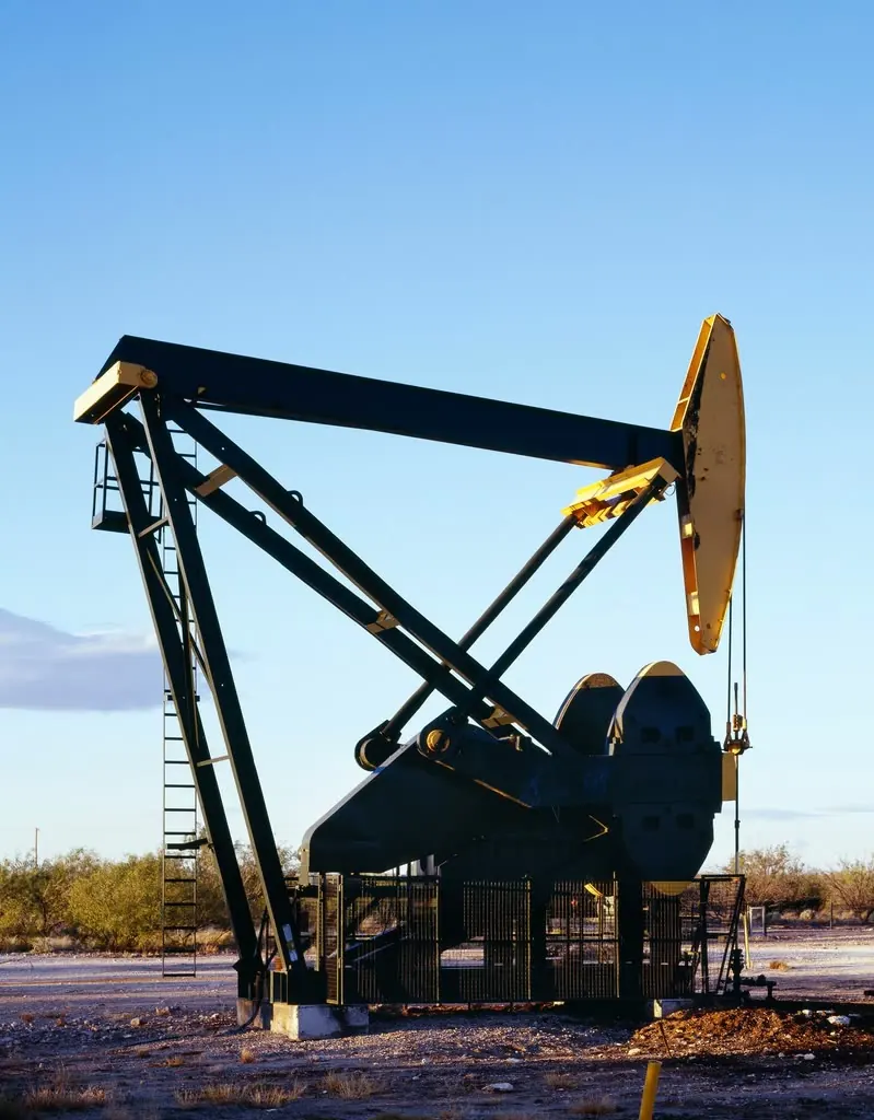 Pumpjack on an oil lease in rural Texas
